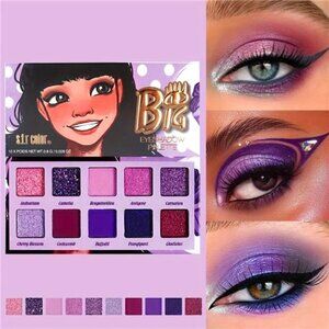 S.F.R Color 10-Shade Purple Eyeshadow Palette with Mirror - Matte & Shimmer